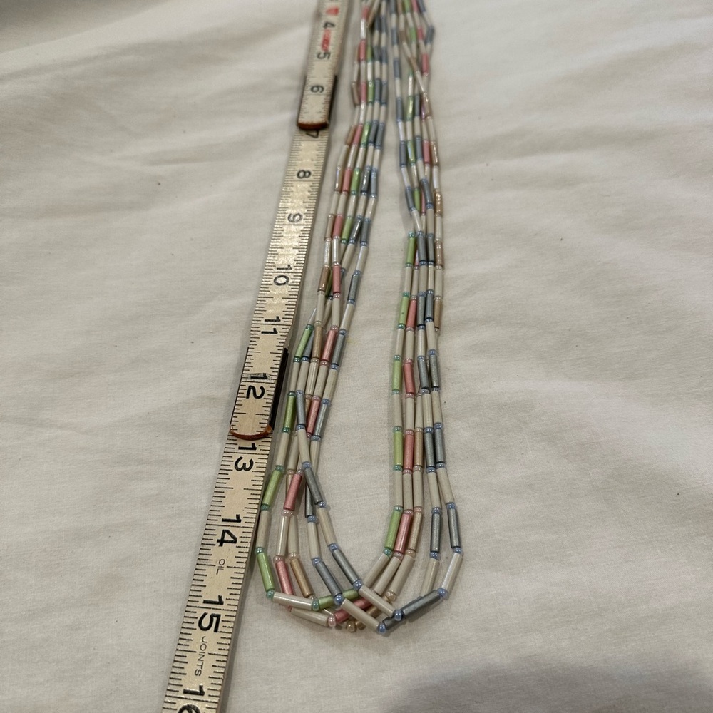 Monet Seed Bead And Bugle Bead Multi Strand Neckl… - image 3